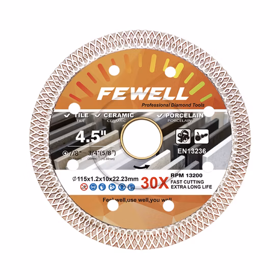 Presse à chaud 4.5 pouces 115*10*22.23mm 1.2 épaisseur Super Ultra mince Turbo diamant disque lame de scie pour couper les carreaux de céramique en porcelaine